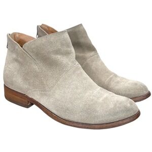 Kork-Ease Ryder Taupe Suede Ankle Booties Low‎ Stacked Heel Casual Size 6.5